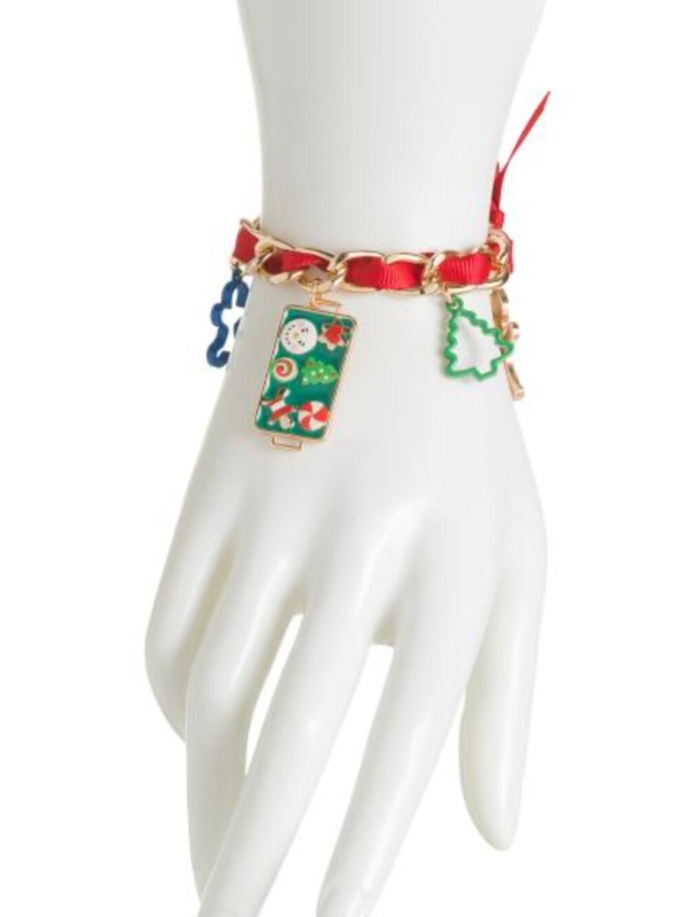 NWT BETSEY JOHNSON CHRISTMAS GOLD TONE BAKING COOKIES CHARM TOGGLE BRACELET